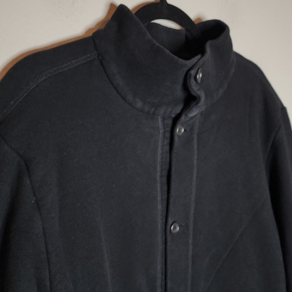 James Perse Black Terry Soft Button Front Sweatshirt Jacket Size XL Size 4 - Picture 11 of 15